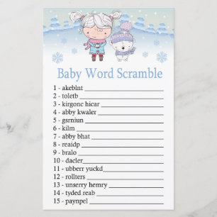 polar bear Baby word scramble game