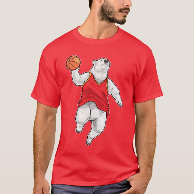 Polar bear Basketball player Basketball Sports T-Shirt (Front)
