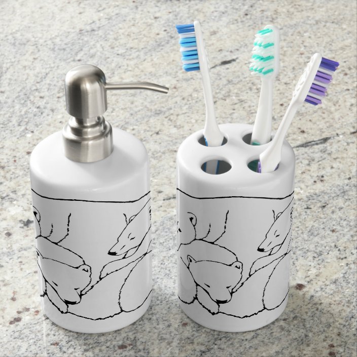 Polar Bear Bath Sets Mother Cubs Bathroom Set Zazzle Com