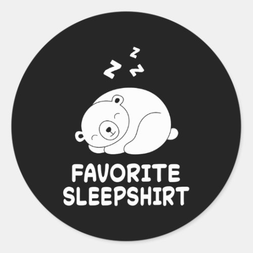 Polar Bear Bears Nap Sleeg Sleep Pajama Pajamas Ni Classic Round Sticker