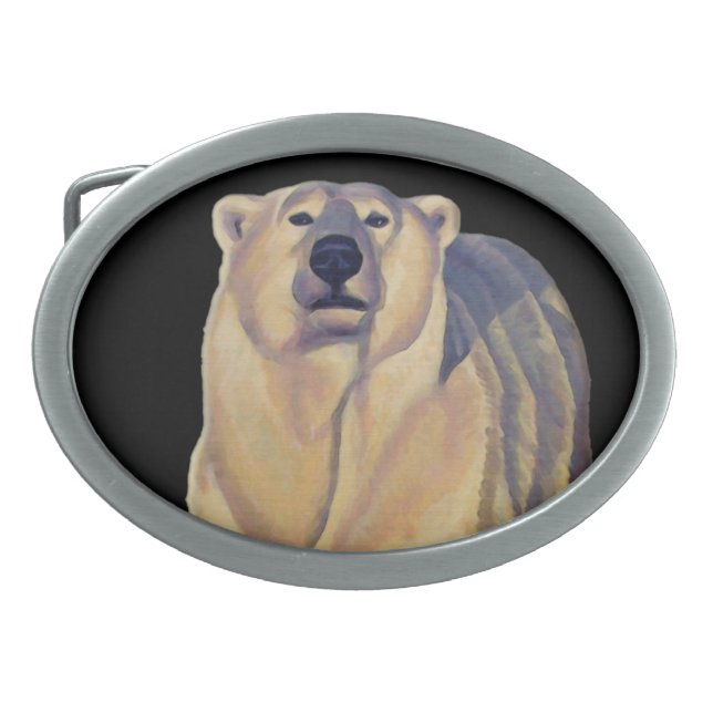 Polar Bear Belt Buckle Arctic Bear Art Buckles (Front)
