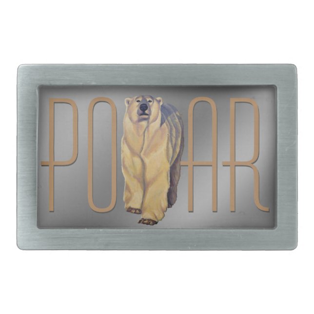 Polar Bear Belt Buckle Arctic Bear Art Buckles (Front)