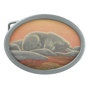 Polar Bear Belt Buckle Arctic Bear Art Buckles