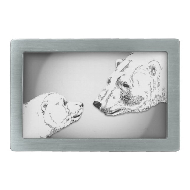 Polar Bear Belt Buckle Arctic Bear Art Buckles (Front)