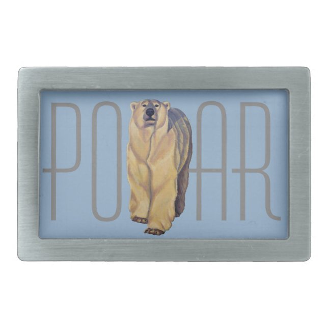 Polar Bear Belt Buckle Arctic Bear Art Buckles (Front)