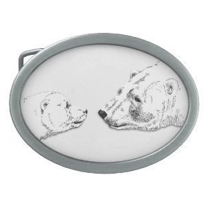 Polar Bear Belt Buckle Baby Bear Art Buckles