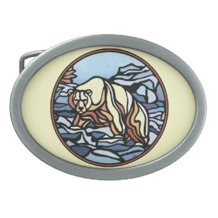 Polar Bear Belt Buckle Tribal Bear Art Buckles