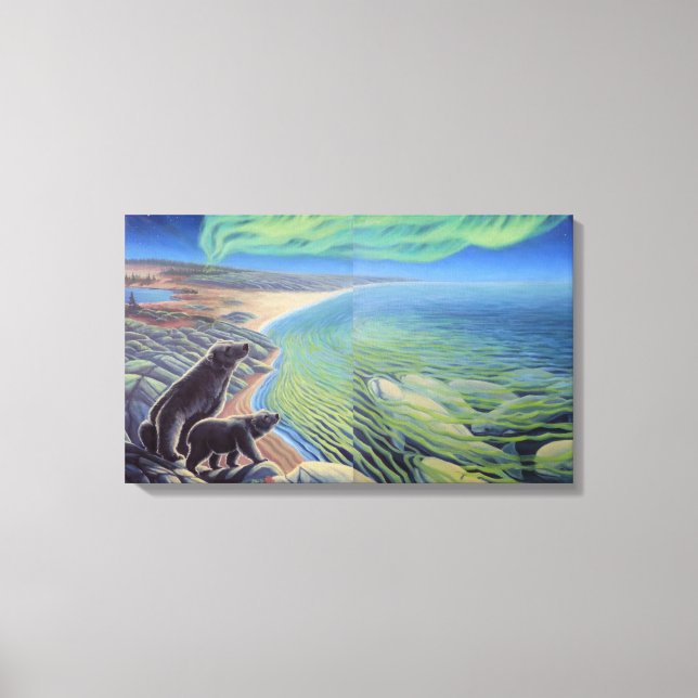 Polar Bear & Beluga Whales Painting Canvas Print (Front)
