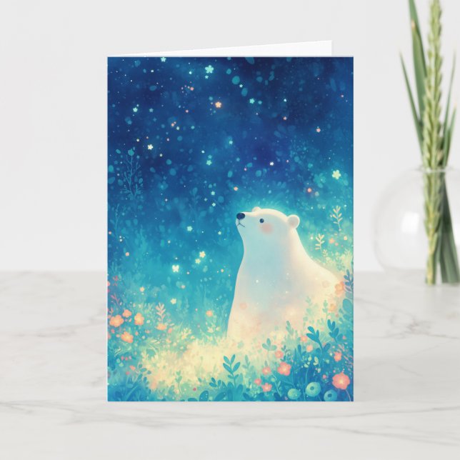 Polar Bear Beneath the Arctic Sky Card (Front)