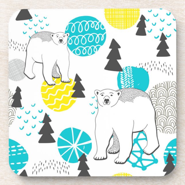 Polar bear beverage coaster (Front)