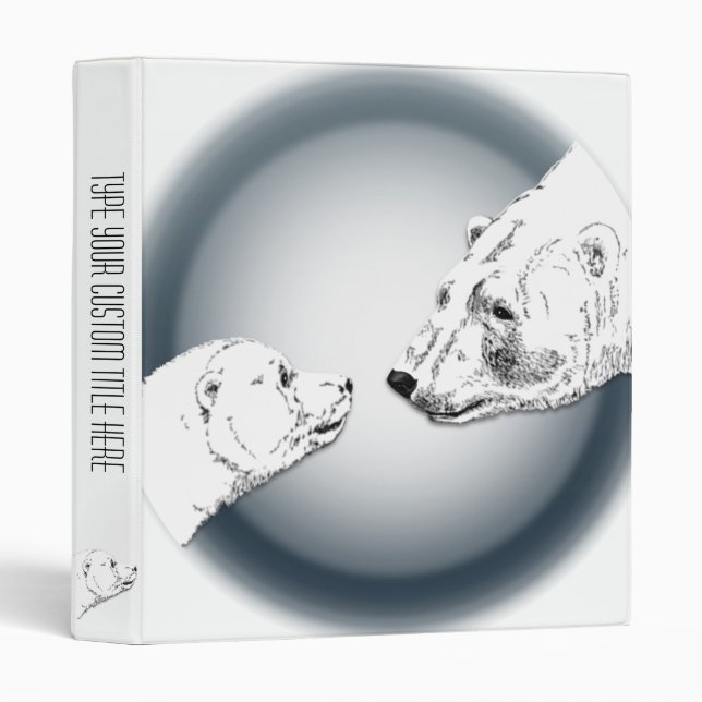 Polar Bear Binder Bear Art Photo Album Custom (Front/Spine)