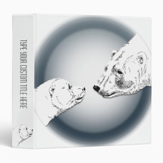 Polar Bear Binder Bear Art Photo Album Custom (Front/Spine)