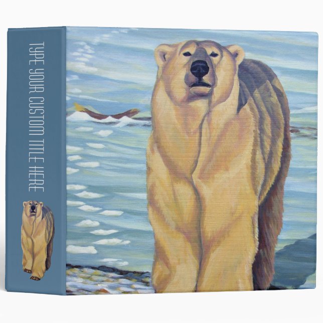 Polar Bear Binder Bear Art Photo Album Custom (Front/Spine)