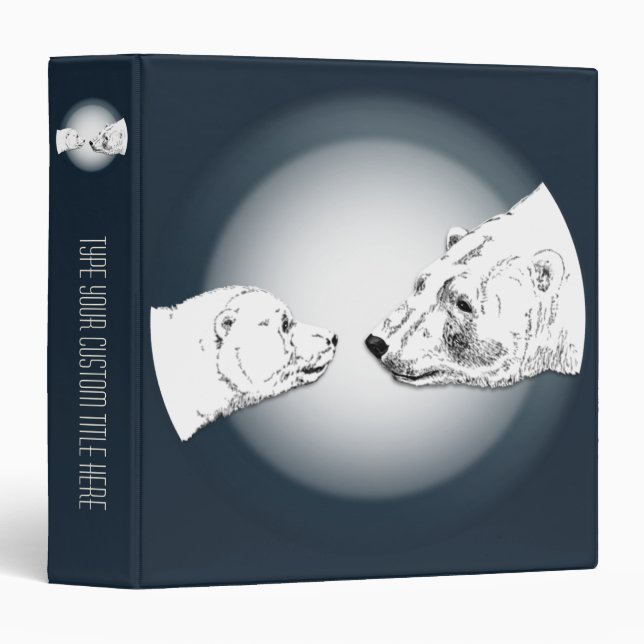 Polar Bear Binder Bear Art Photo Album Custom (Front/Spine)