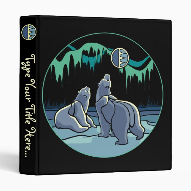 Polar Bear Binder Custom Cute Bear Art Photo Album (Front/Spine)