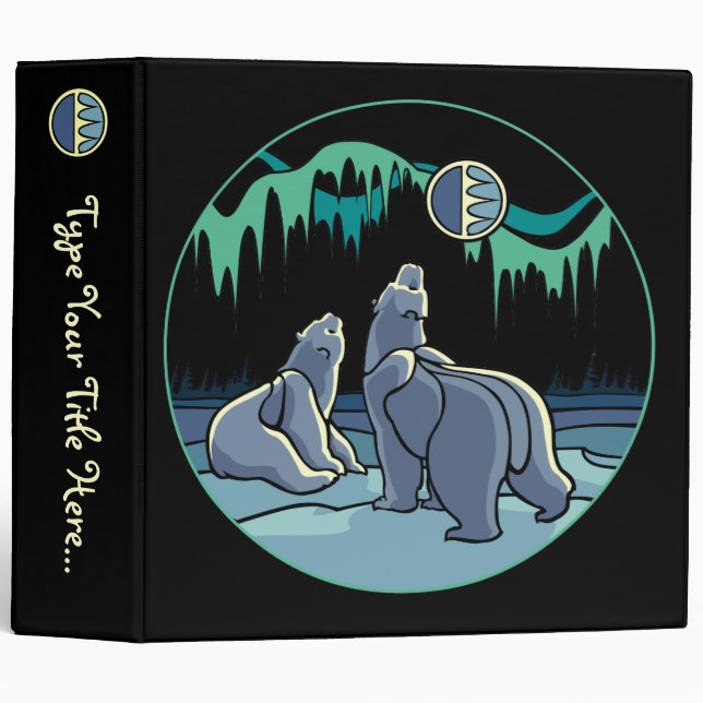 Polar Bear Binder Custom Cute Bear Art Photo Album (Front/Spine)