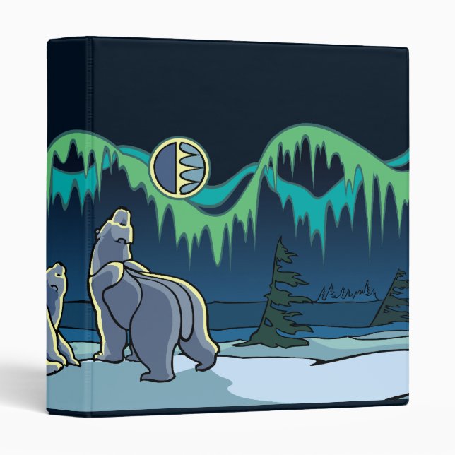 Polar Bear Binder Custom Cute Bear Art Photo Album (Front/Spine)