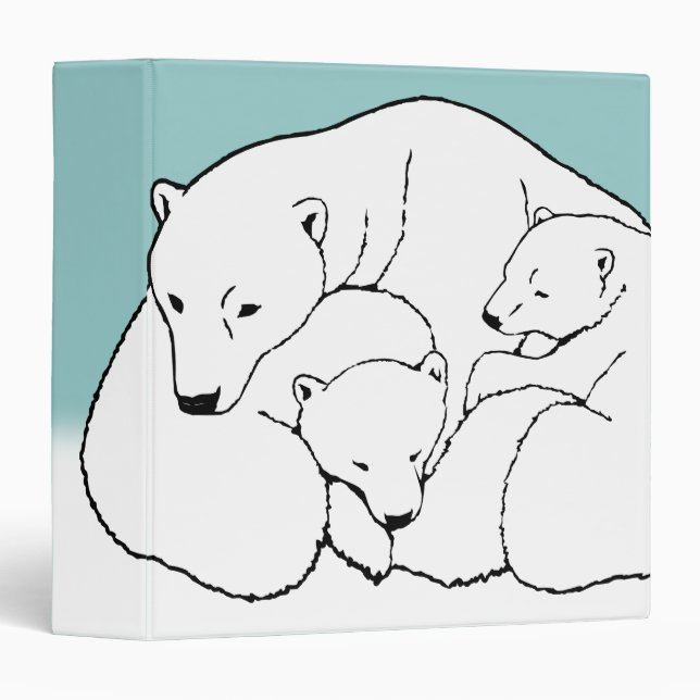 Polar Bear Binder Cute Bear Art School Supplies (Front/Spine)