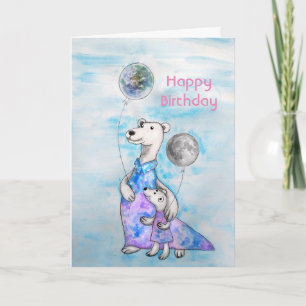 Polar Bear Birthday Balloons Card
