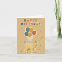 Polar Bear Birthday Card – Arctic Animal