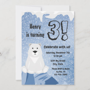 Polar Bear Birthday Invitation