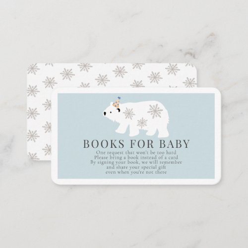 Polar Bear Blue Boy Books for Baby Enclosure Card