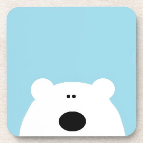 Polar Bear Blue Drink Coaster