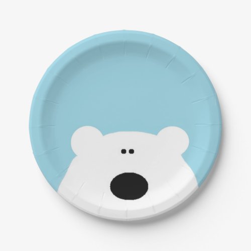 Polar Bear Blue Paper Plates