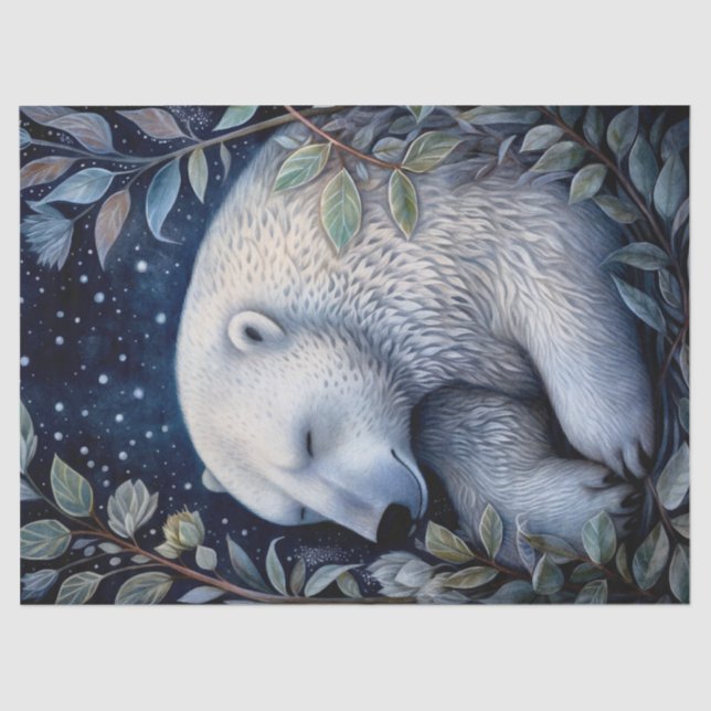 Polar Bear Boho Mystical Art Tissue Paper (Front)