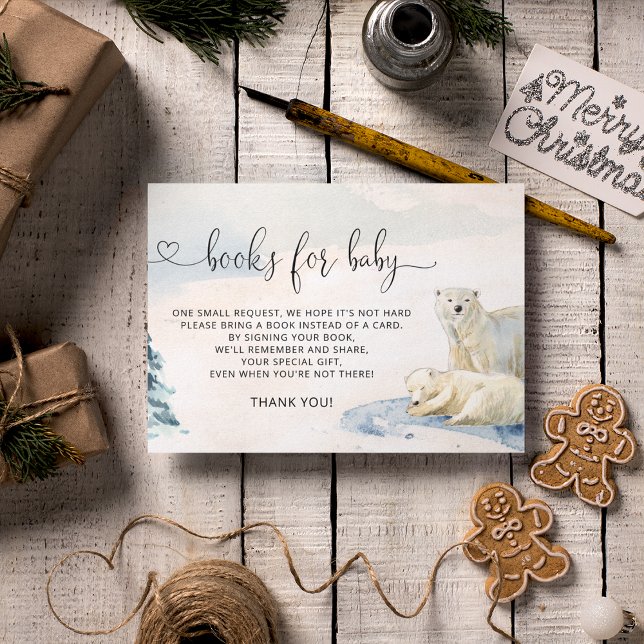 Polar Bear Book for Baby Shower Game  Enclosure Card (Creator Uploaded)