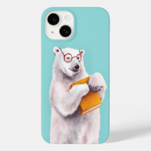 Polar Bear Book Lover Nerdy Case-Mate iPhone 14 Case