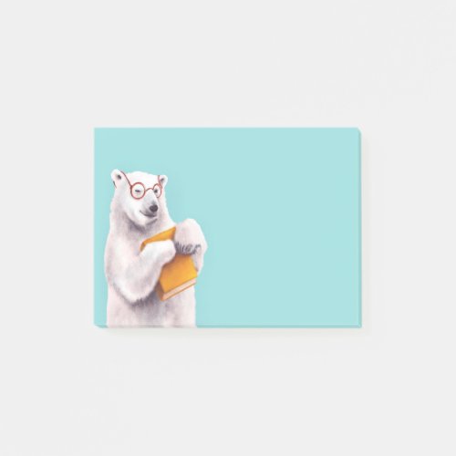 Polar Bear Book Lover Nerdy Post_it Notes