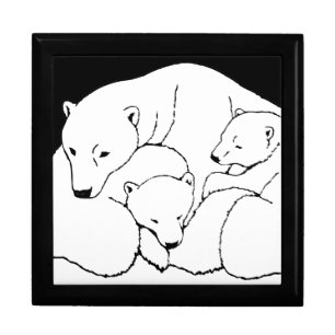 Polar Bear Box Custom Mother & Cub Jewelry Box