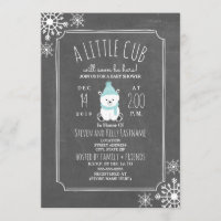 Polar Bear Boy Winter Baby Shower Inivtation Invitation