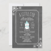 Polar Bear Boy Winter Baby Shower Inivtation Invitation (Front)