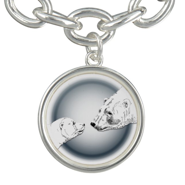 Polar Bear Bracelet Mother & Cub Art Bear Jewelry (Design)
