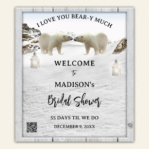 Polar Bear Bridal Shower Welcome Photo Print