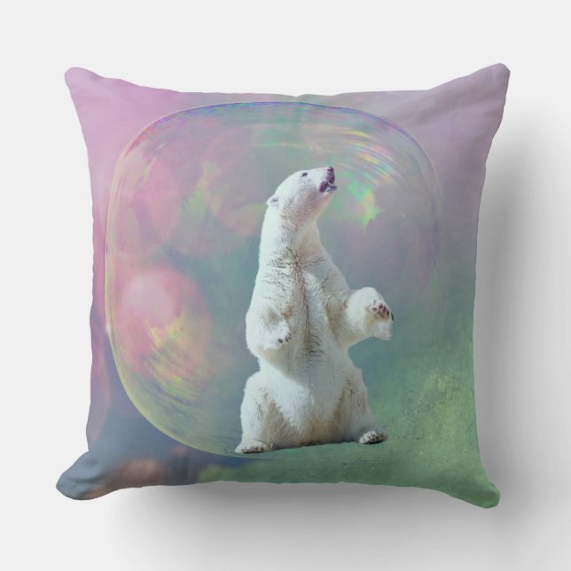 Polar Bear Bubble Pillow (Front)