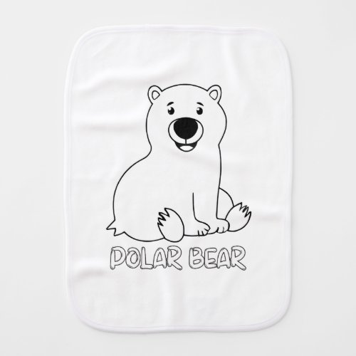 Polar bear burp cloth for kids