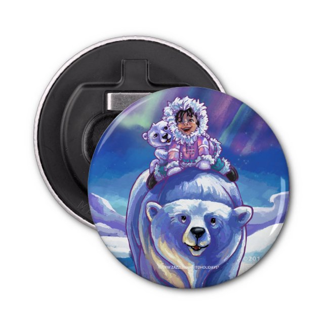 Polar Bear Bus Bottle Opener (Front)