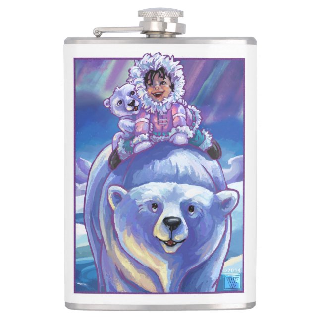 Polar Bear Bus Flask (Front)