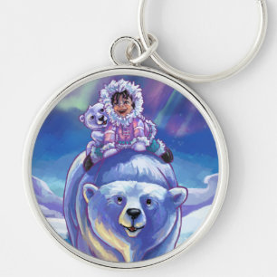 Polar Bear Bus Keychain