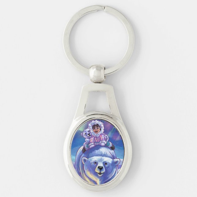 Polar Bear Bus Keychain (Front)