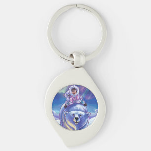 Polar Bear Bus Keychain