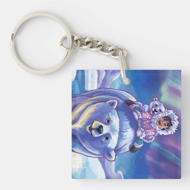 Polar Bear Bus Keychain (Front)