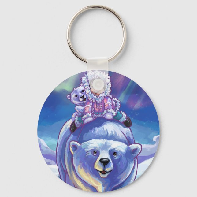 Polar Bear Bus Keychain (Front)