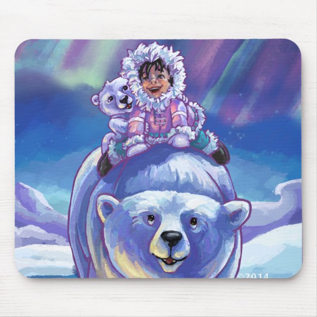 Polar Bear Bus Mouse Pad (Front)