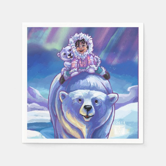 Polar Bear Bus Napkins (Front)