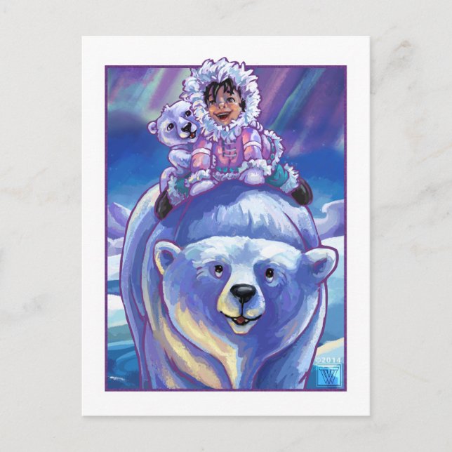 Polar Bear Bus Postcard (Front)