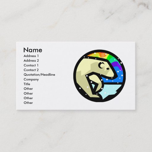 Customizable Polar Bear Business Cards